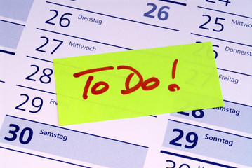 To Do, Aufgabe, Erledigung, Selbstorganisation, Kalender, Termin
