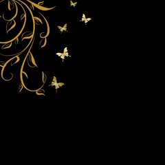 PAPILLONS OR FOND NOIR