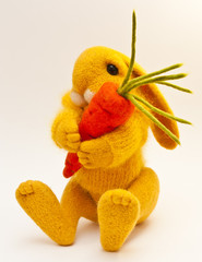 Toy rabbit with carrot