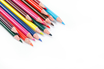 Color pencils isolated on white background