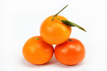 Tropical fruit on a white background.