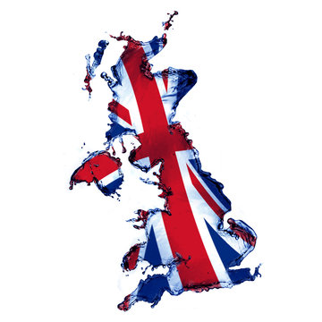 Water splash by concept of United Kingdom