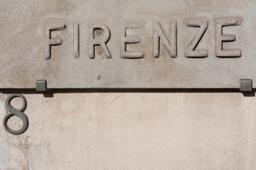 Sign of firenze or florence in italy