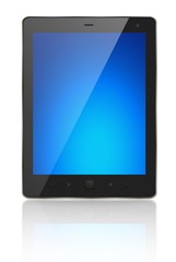 A modern tablet pc with blue screen