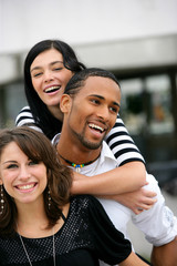 Friends having fun outdoors