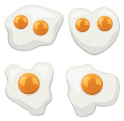 vector set of fried eggs