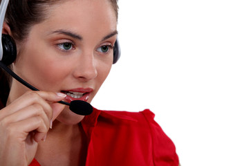 Female call-center worker
