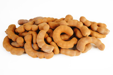 group of tamarind on white background