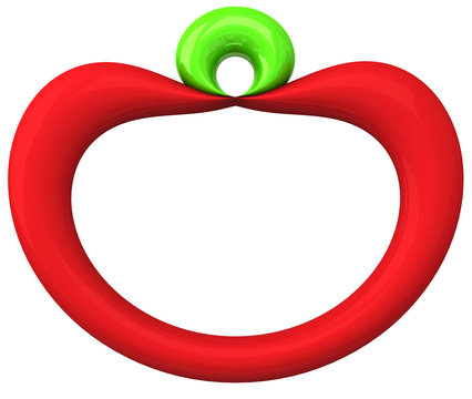 Abstract apple icon frame 3d