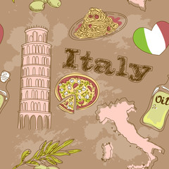 Carte de grunge de voyage Italie