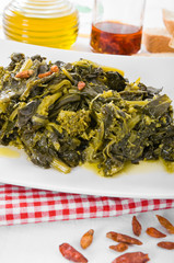 Stewed turnip greens.