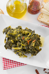 Stewed turnip greens.