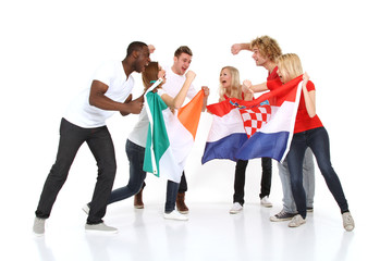 Fototapeta premium Gruppe von Fußballfans