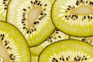 Crédence de cuisine en verre imprimé Tranches de fruits tranches de kiwi