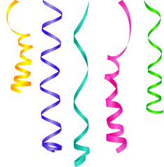 ribbon streamers in isolation