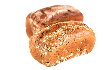 Rye bread isolated on white