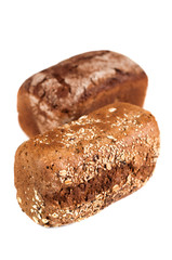 Rye bread isolated on white