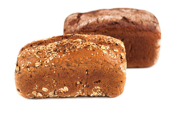 Rye bread isolated on white