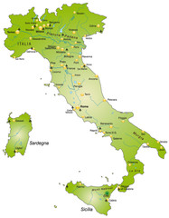 Italien als Übersichtskarte
