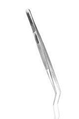 Medical tweezers isolated on white