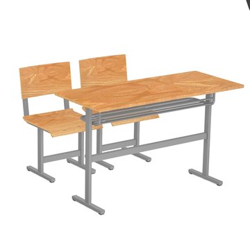 3d render of school furniture