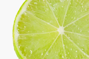 Photo sur Plexiglas Tranches de fruits gros plan citron isolé