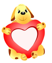 Dog with heart