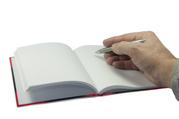 male hand and book
