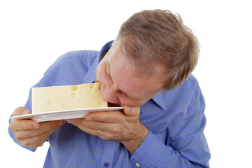 Mann mit Käse