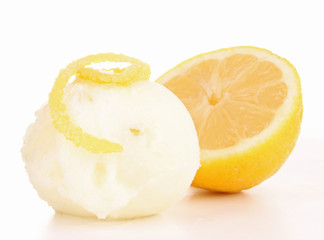 isolated lemon ice cream