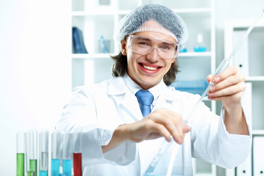 Young scientist working in laboratory