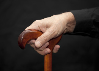 Old man with walking stick