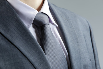 Close up of classic business attire with  tie and elegant blazer