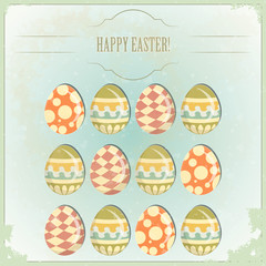 Easter Eggs -  old postcard in vintage style