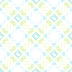 Seamless Check Pattern Bunny Green/Blue