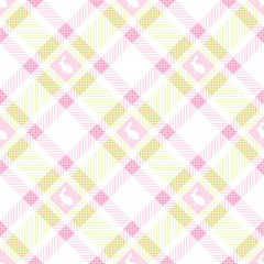 Seamless Check Pattern Bunny Green/Rose