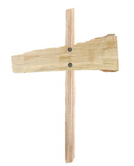 wooden notice board isolated on white background