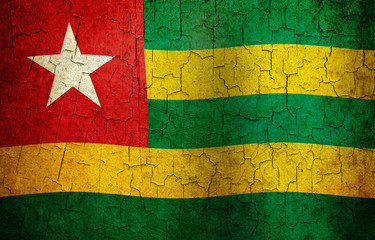 Grunge Togo flag.