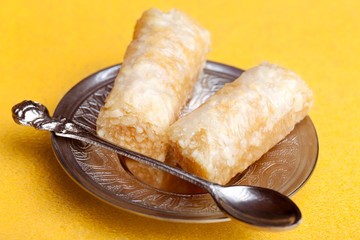 Finger Baklava On Silver Plate