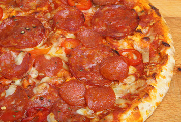 Pizza with Salami Sausages