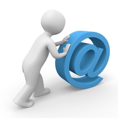 3d Männchen rollt ein email Symbol