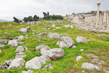 Fototapeta na wymiar excavation of ancient city Gerasa Jerash