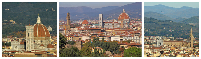 Fototapeta na wymiar panoramiczny krajobraz kolażu Florencja, Toskania, Włochy, Europa