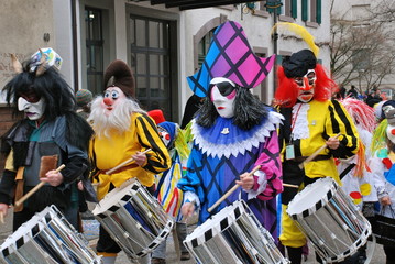 Waggis playing Drums,  Riehen, Switzerland