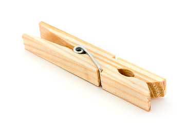 Wooden peg over white