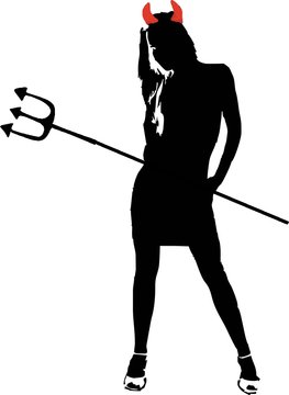 Sexy she-devil with trident