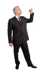 Businessman smoking cigar