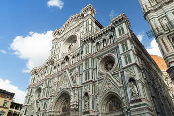Fototapeta premium Facade of the duomo or cathedral in Florence Italy