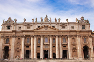 St. Peter's Basilica in Vatican City in Rome, Italy.