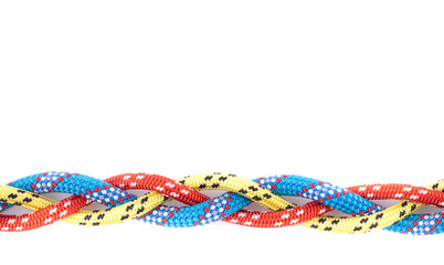 blue, yellow and red rope braid